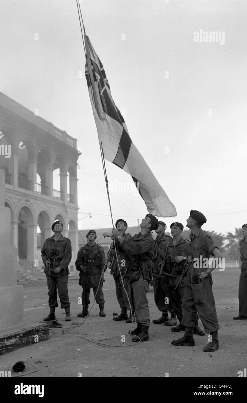 The Suez Crisis - British Army - Port Said - 1956 Stock Photo