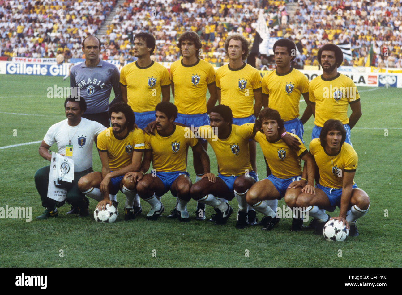 Soccer - World Cup Spain 82 - Group Six - Brazil v New Zealand - Benito Villamarin, Seville Stock Photo