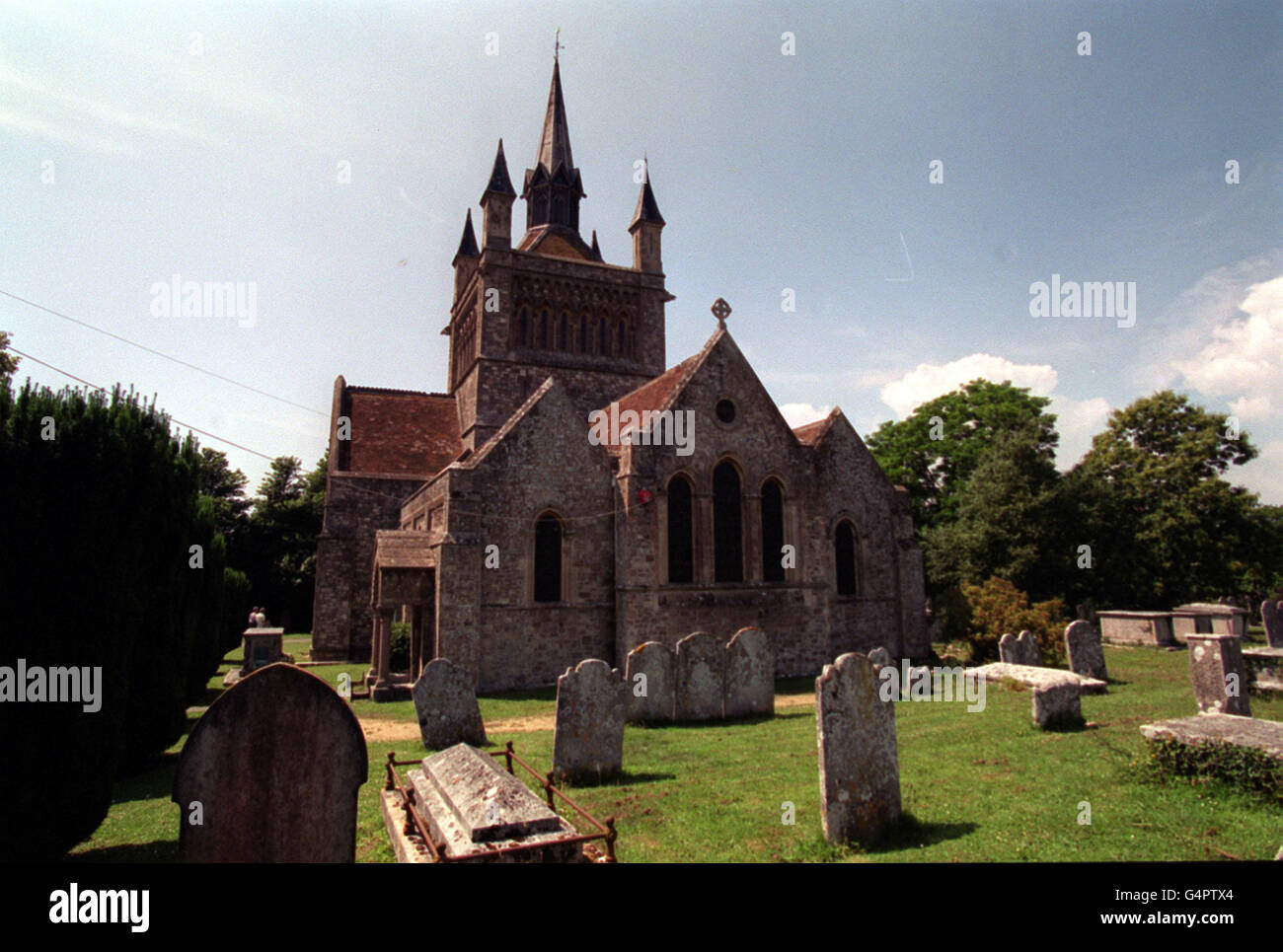 St Mildred's Church, Whippingham, near East Cowes, on the Isle of Wight, where the graves of the
