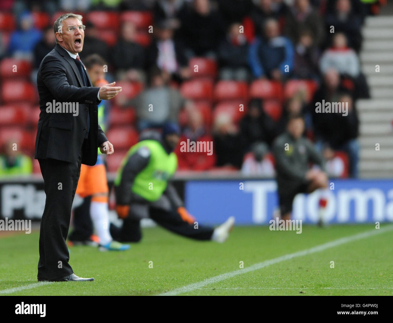 Southampton's manager Nigel Adkins on the touchline during the npower Football League Championship match at St Mary's, Southampton. Stock Photo