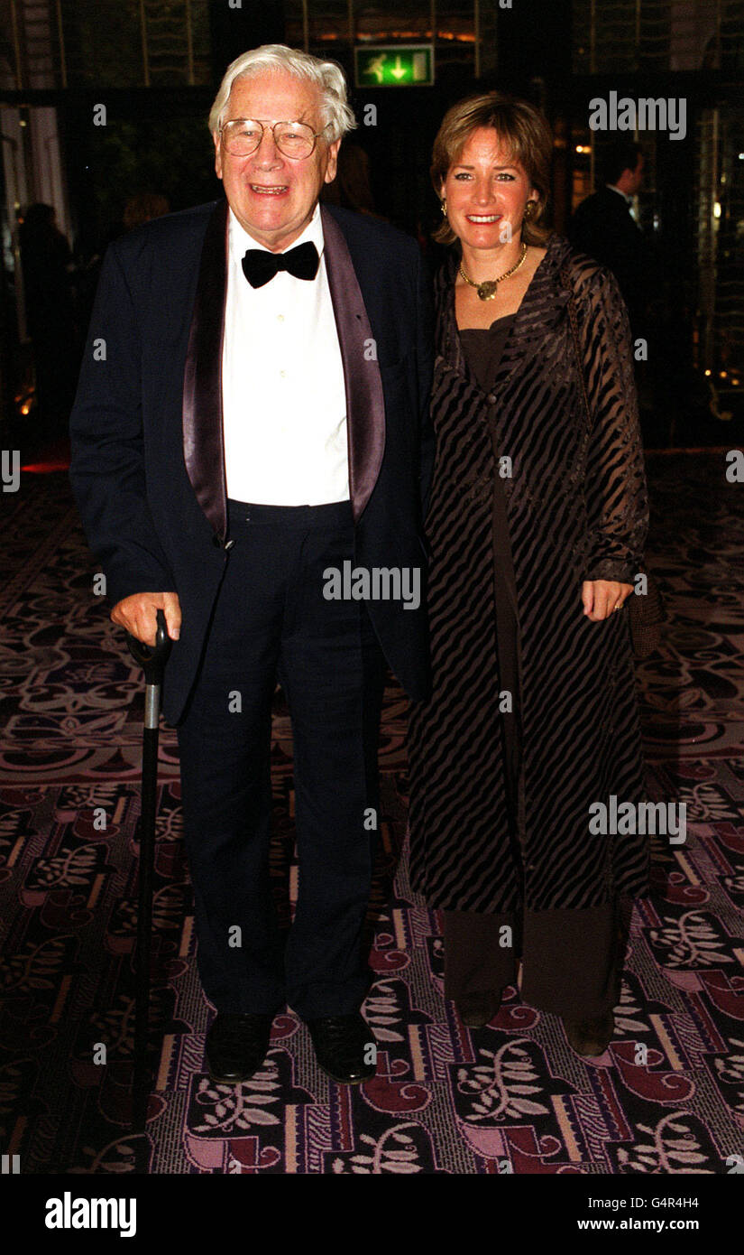 Peter Ustiov and hid daughter attend a ceremony given by The Directors Guild of Great Britain, to honour the late Stanley Kubrick with a Lifetime Achievement Award. Stock Photo