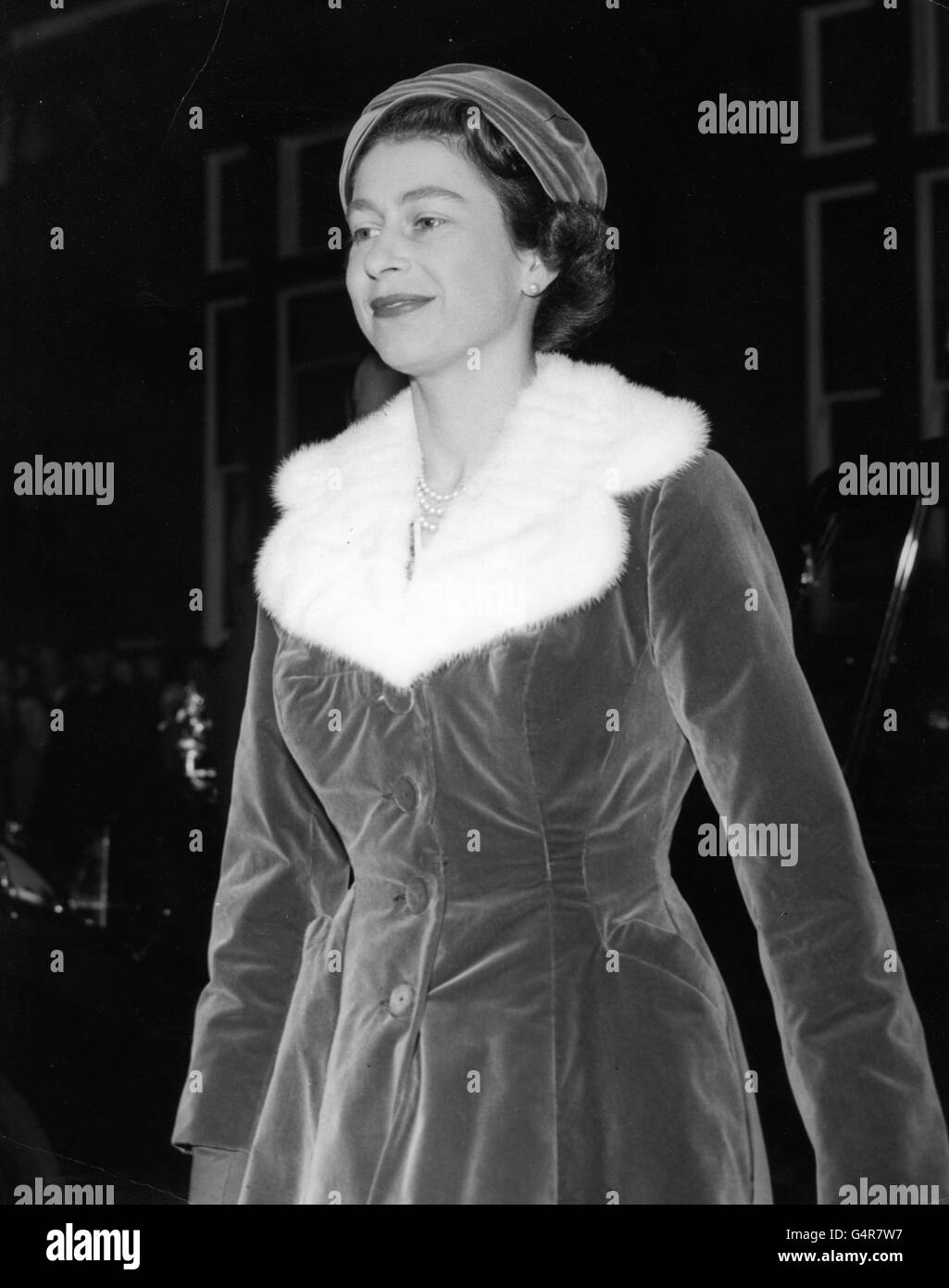 Queen Elizabeth II, who is Sovereign of the Order, arriving at the Queen's Chapel of the Savoy, London, for the Service of the Royal Victorian Order. Stock Photo