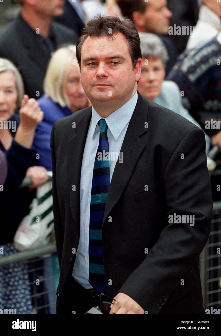 GMTV presenter, Eamonn Holmes, attending the Jill Dando memorial service being held at the All Souls Church in London, for a service in tribute to the star who was murdered outside her home. * The London service - taking place just three days after she was due to marry fiance Alan Farthing - was designed as a positive celebration of her life. Stock Photo
