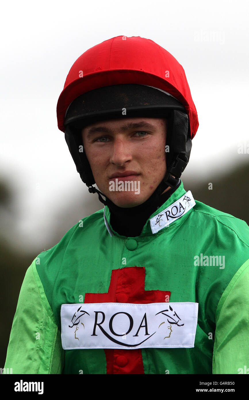 Horse Racing Ludlow Racecourse. Jockey Adam Wedge prior to his ride