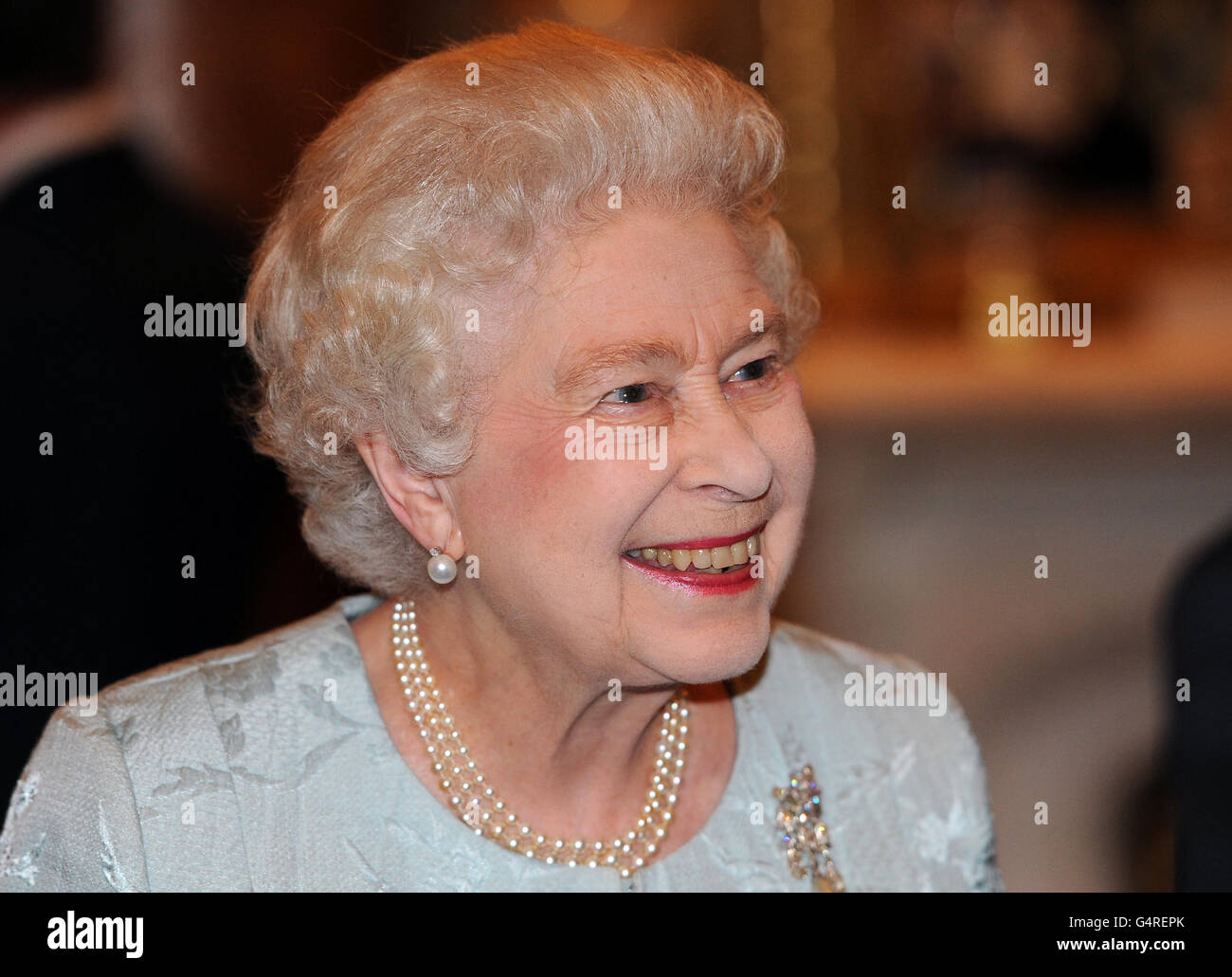 The Queen and Duke of Edinburgh host a reception to celebrate exploration and adventure at Buckingham Palace, London Stock Photo