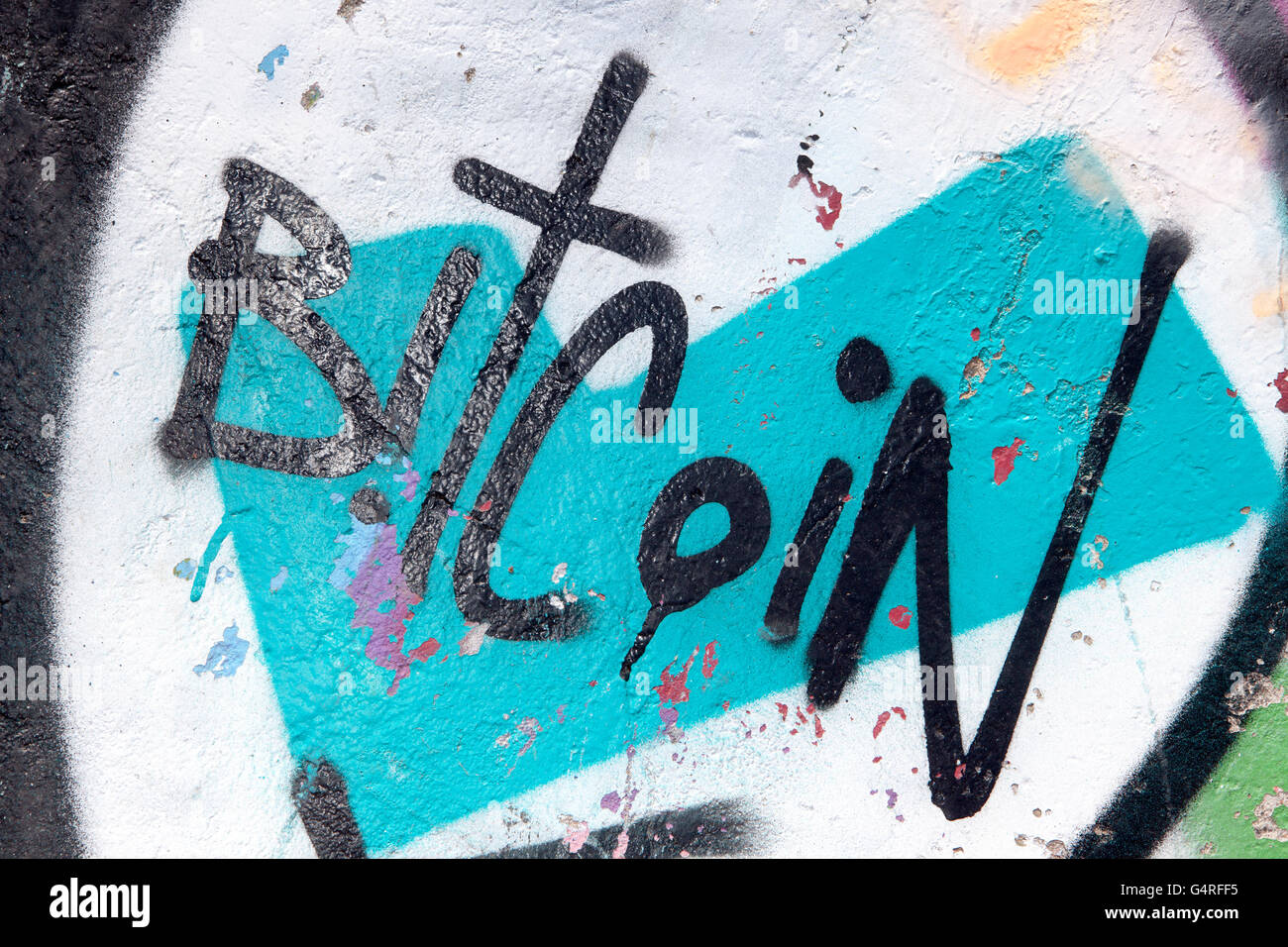 BitCoin Graffiti & Spray Art grunge Liverpool, Merseyside, North West  England, United Kingdom, UK Stock Photo - Alamy
