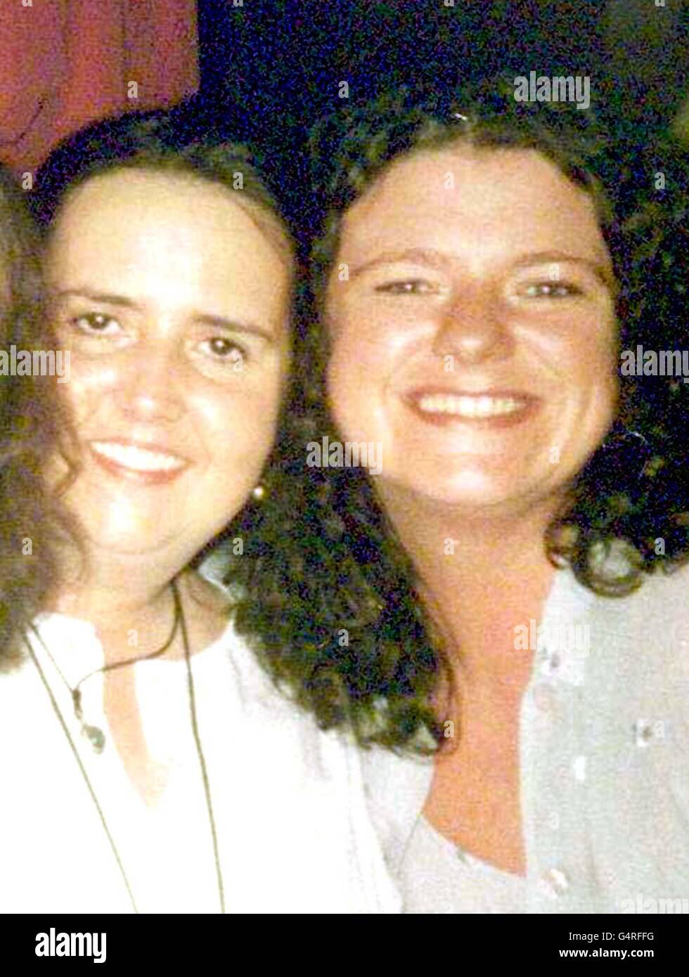 Undated collect of Cathy Hall, 30, (right). Paul McGillvray, 16, from Salford, Greater Manchester, who pleaded guilty to wounding Cathy, after hurling a brick from a bridge on the M602 in Eccles, is to be sentenced at Manchester Crown Court. * caused horrific facial injuries to Cathy Hall when he hurled a brick from a motorway bridge last year. Hall, 30, from Merseyside, Other woman in picture is close friend Melanie Ponting. Stock Photo