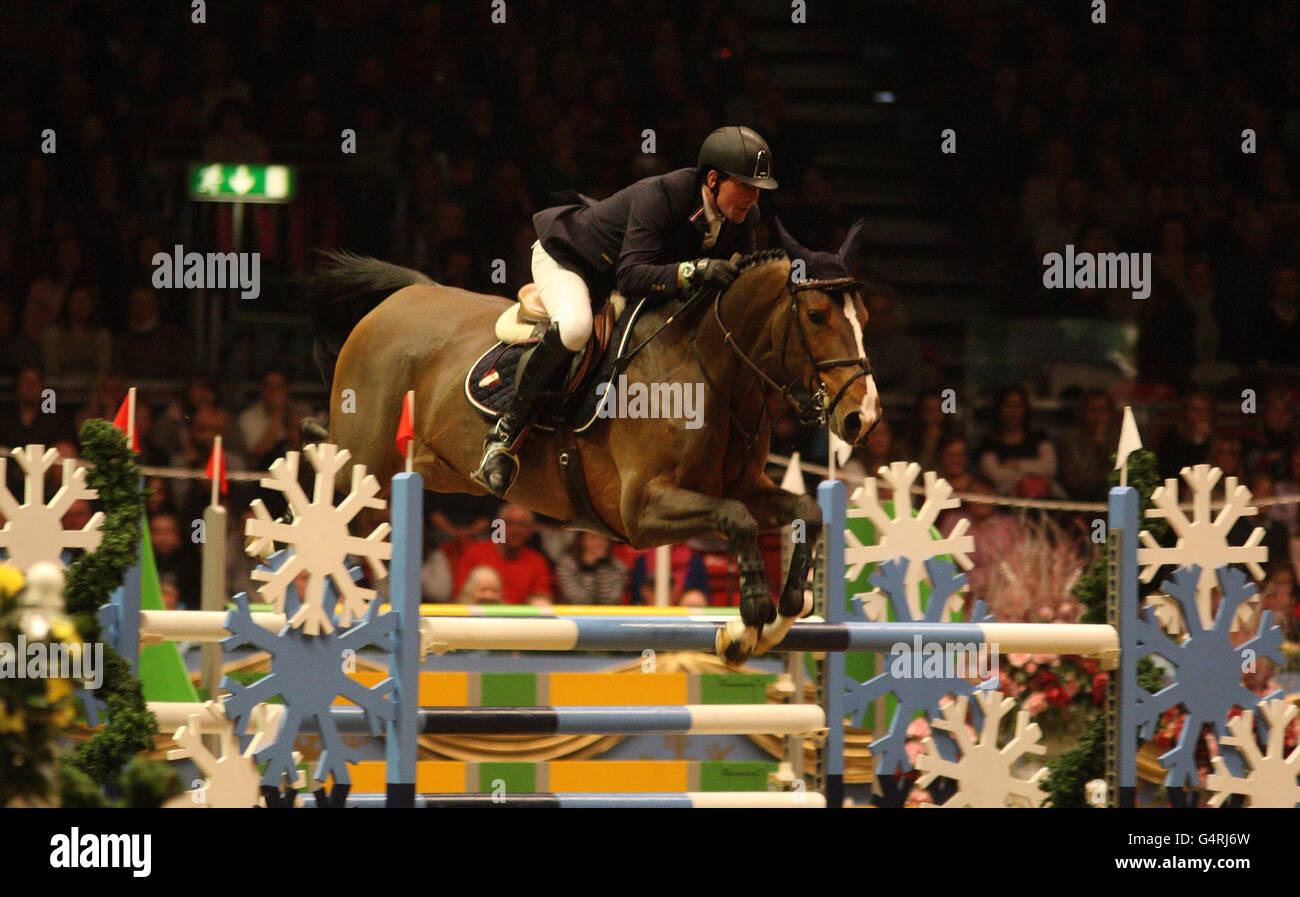 Great Britain S Guy Williams Riding Djakarta Wins The Kingsland Christmas Tree Stakes During The London International Horse Show At Olympia London Stock Photo Alamy