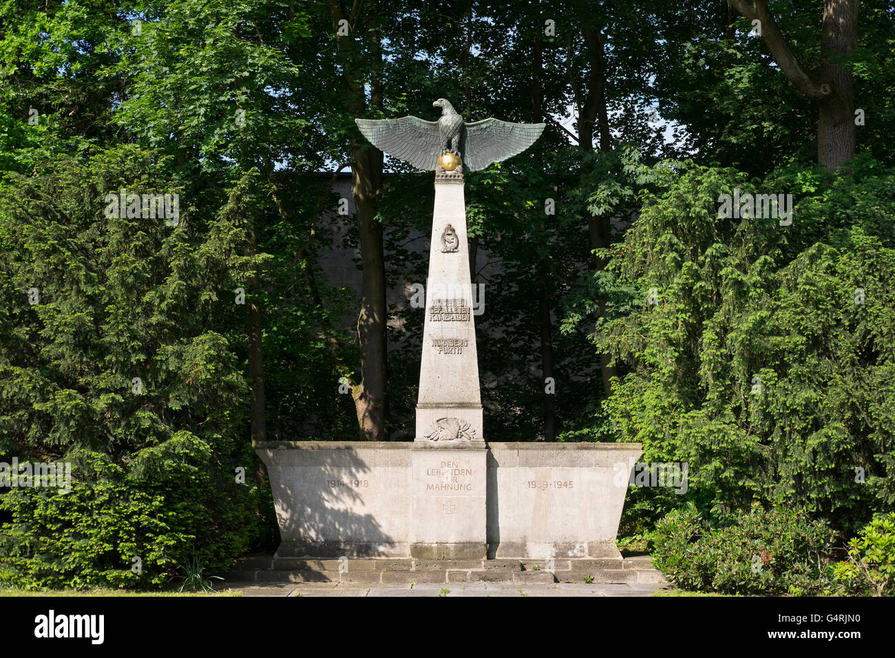 Aviator Monument commemorating pilots killed in action of World War II, Luitpoldhain, Reichsparteitagsgelände Stock Photo
