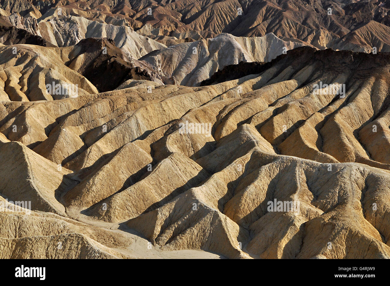 Eroded landscape at Zabriskie Point, Death Valley National Park, California, USA Stock Photo