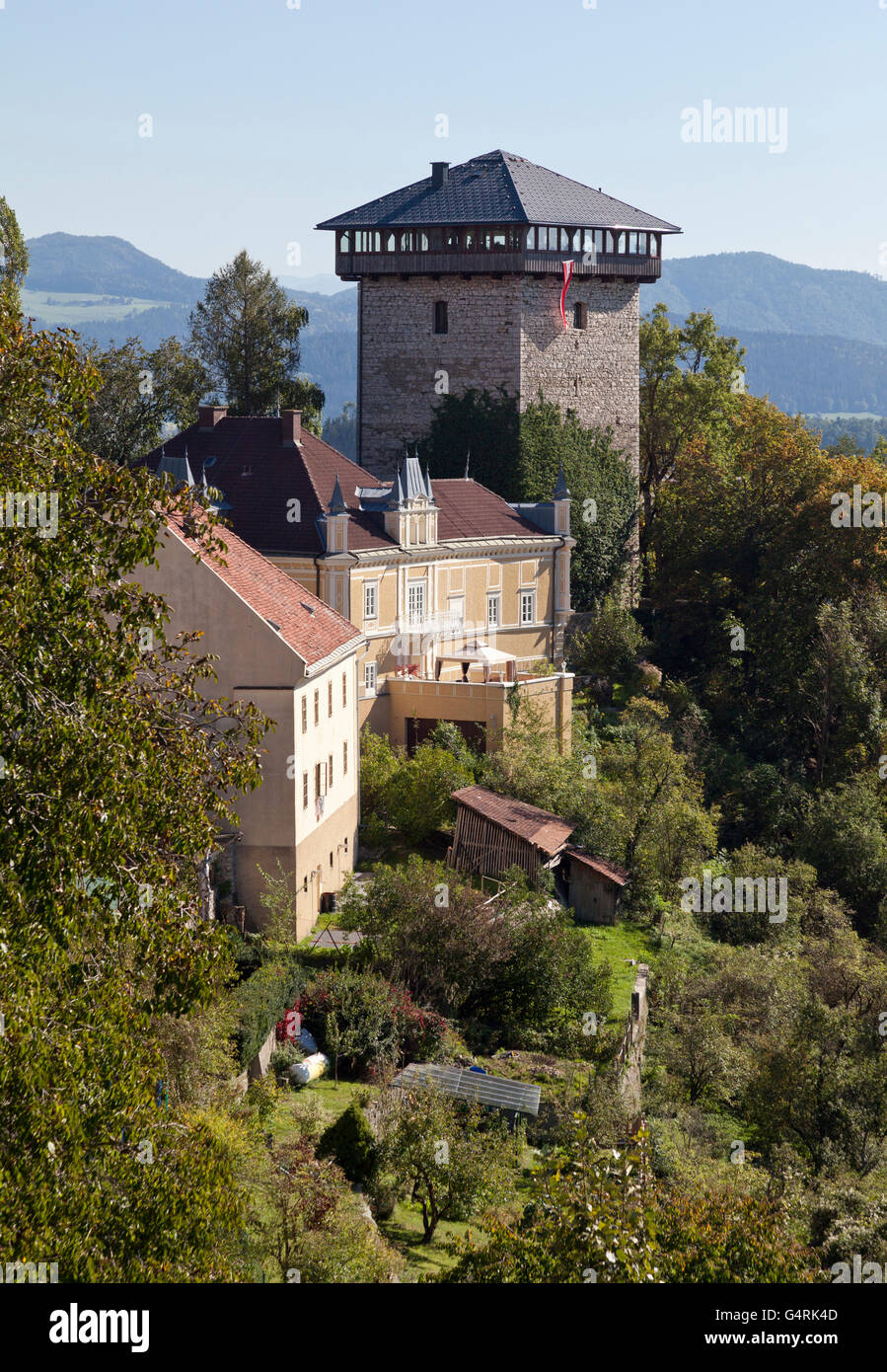 Annenturm tower in Althofen, Carinthia, Austria, Europe Stock Photo