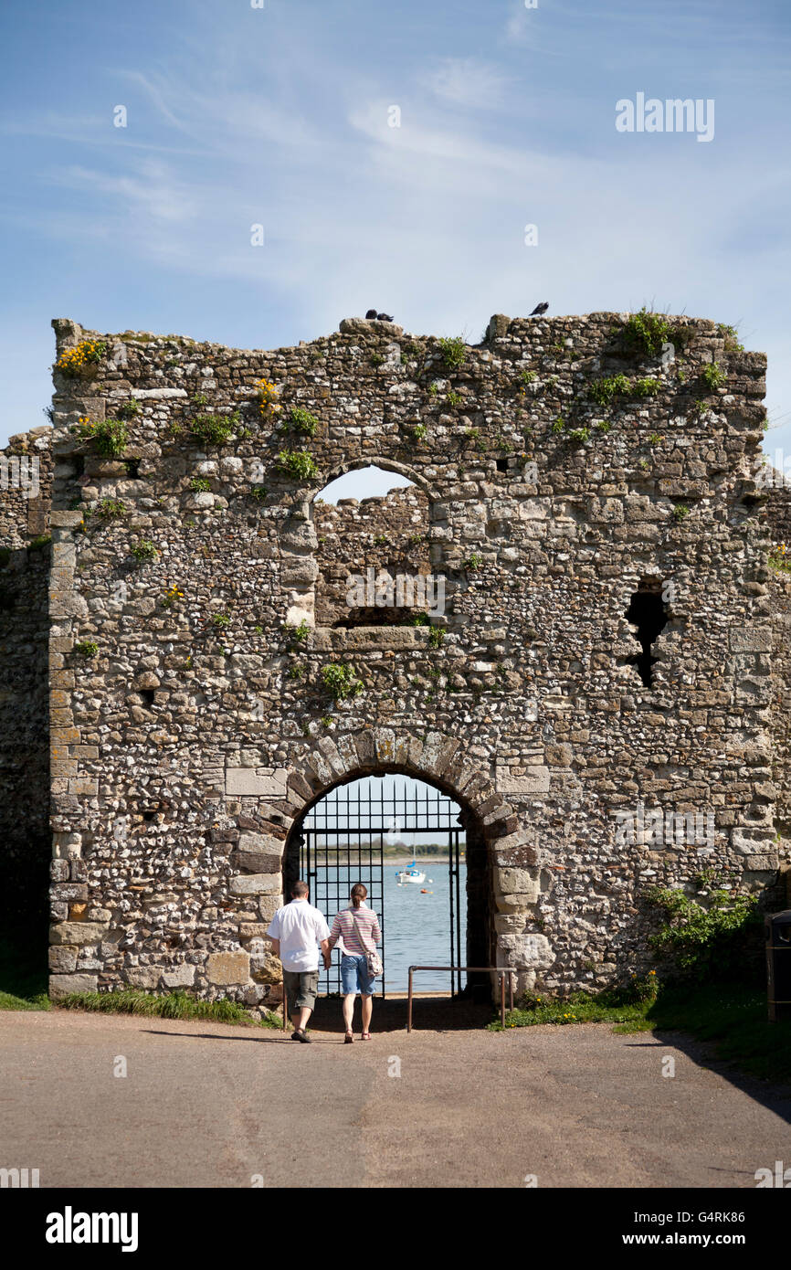 Sea gate to Porchester Castle, 12th century, Fareham, Hampshire, England, United Kingdom, Europe Stock Photo