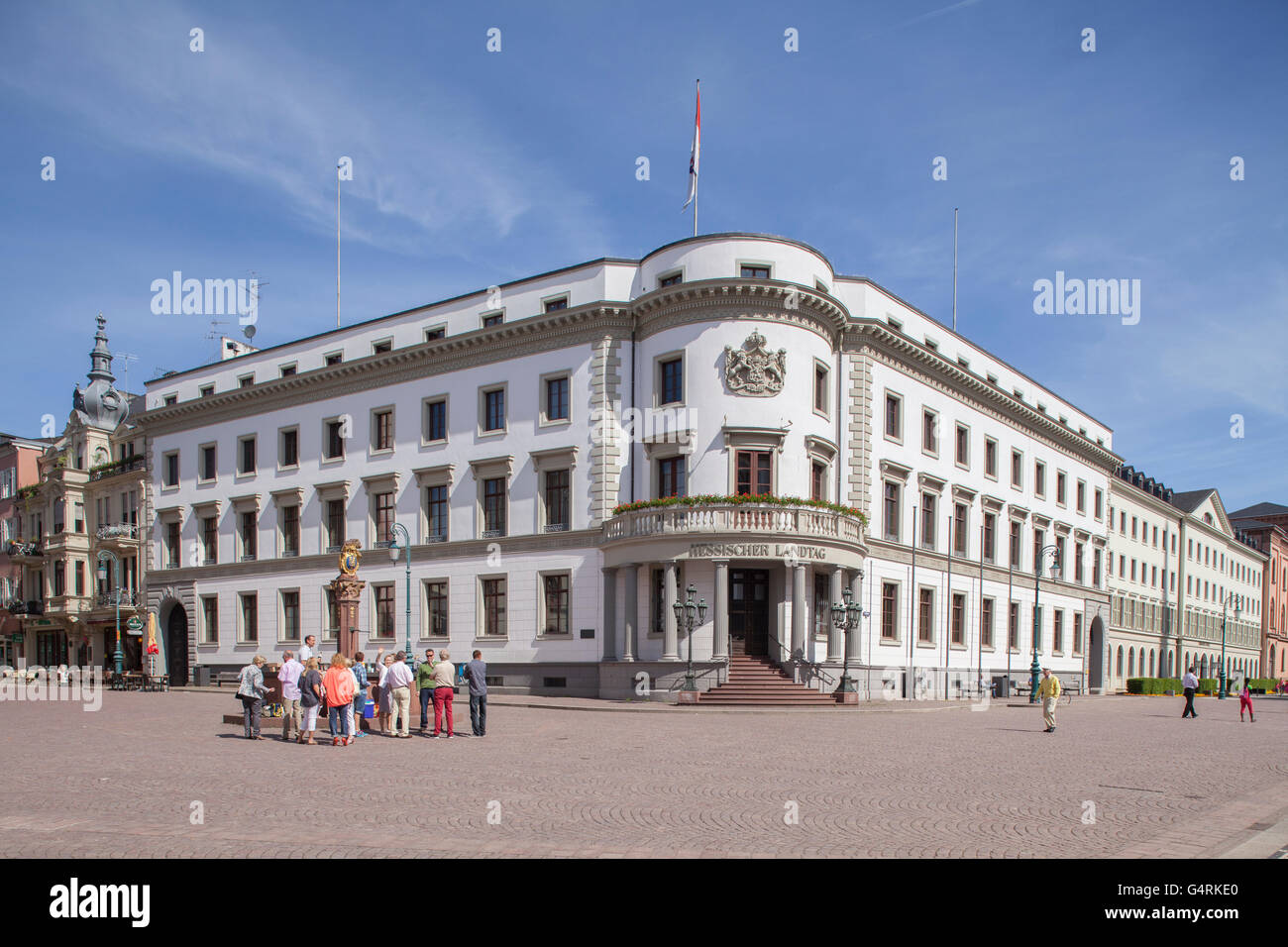 Hessischer Landtag, Landtag of Hessen, Hessian Parliament at the Schlossplatz, Wiesbaden, Hesse, Germany Stock Photo