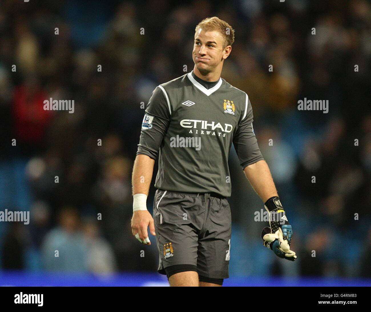 Manchester City goalkeeper Joe Hart after the final whistle Stock Photo