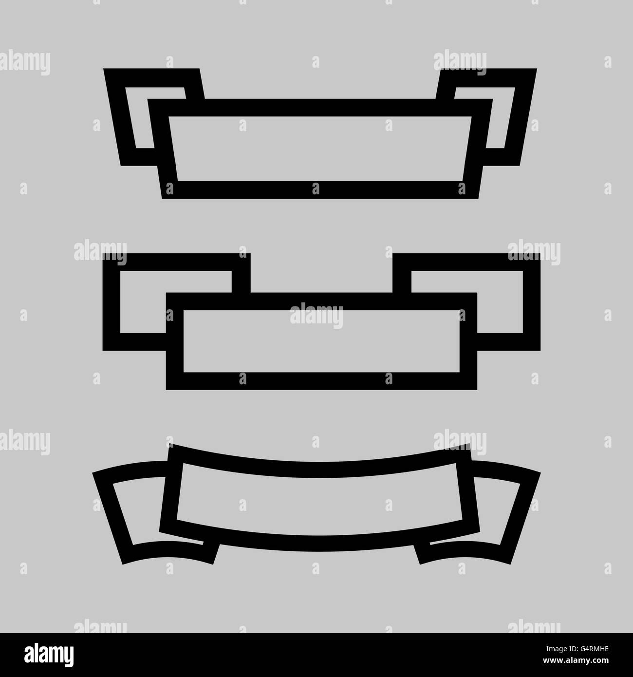 black ribbon icon set Stock Vector Image & Art - Alamy