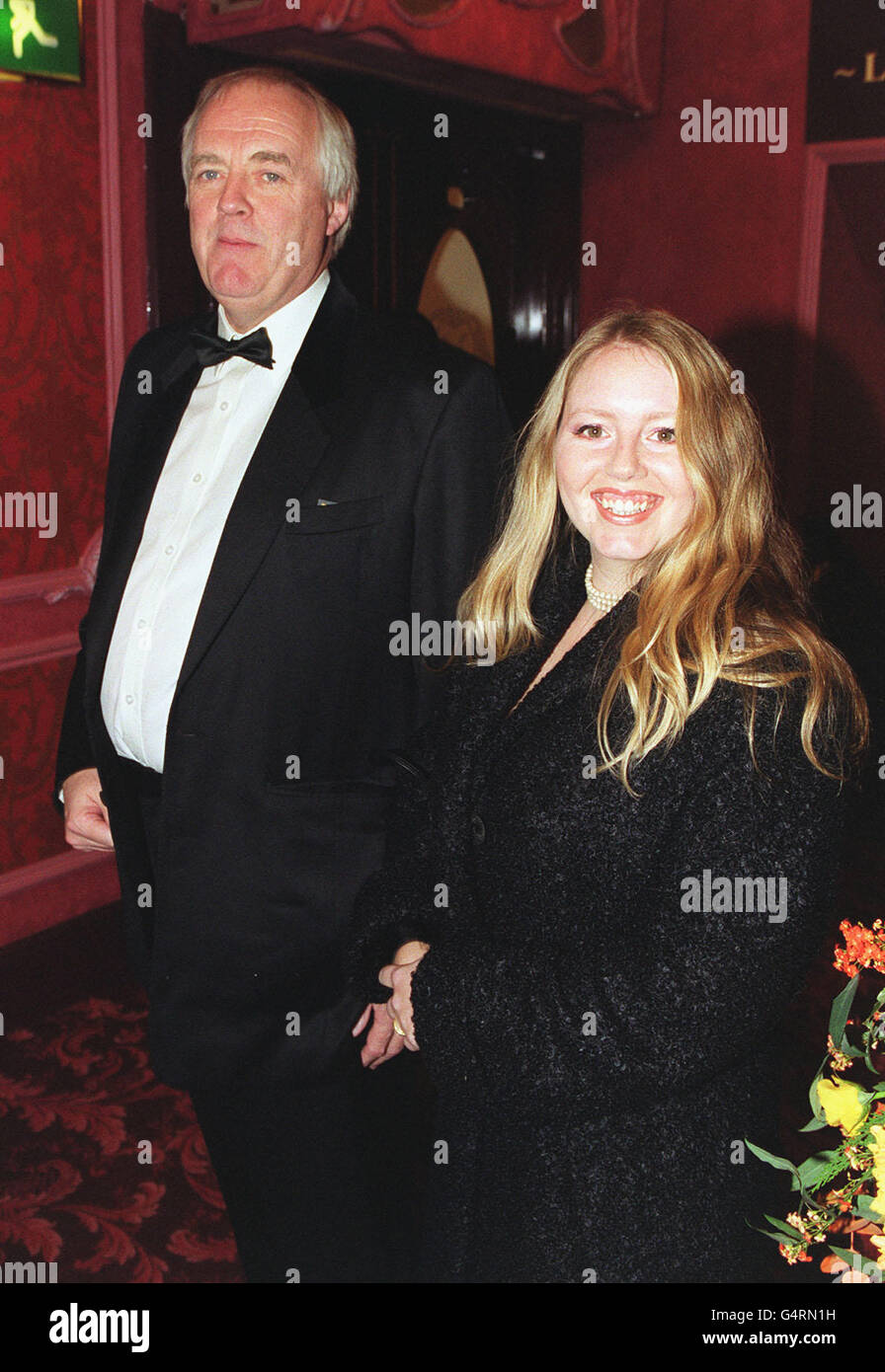 Lyricist Sir Tim Rice arrives at the West End Lyceum Theatre, for the London premiere of Walt Disney's 'The Lion King', a spectacular musical based on the animated movie of the same name. Stock Photo