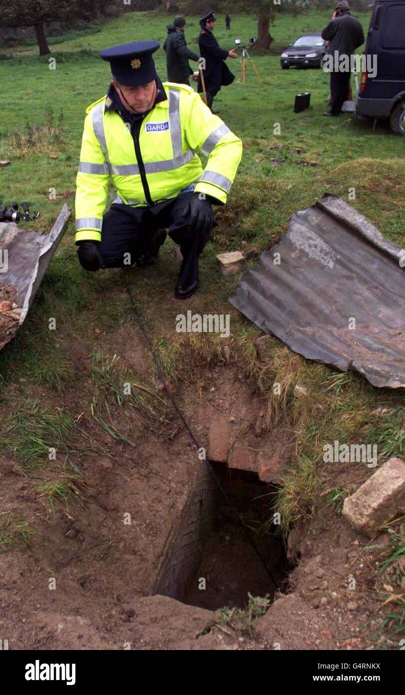 An Irish Policeman at the entrance to an underground shooting range