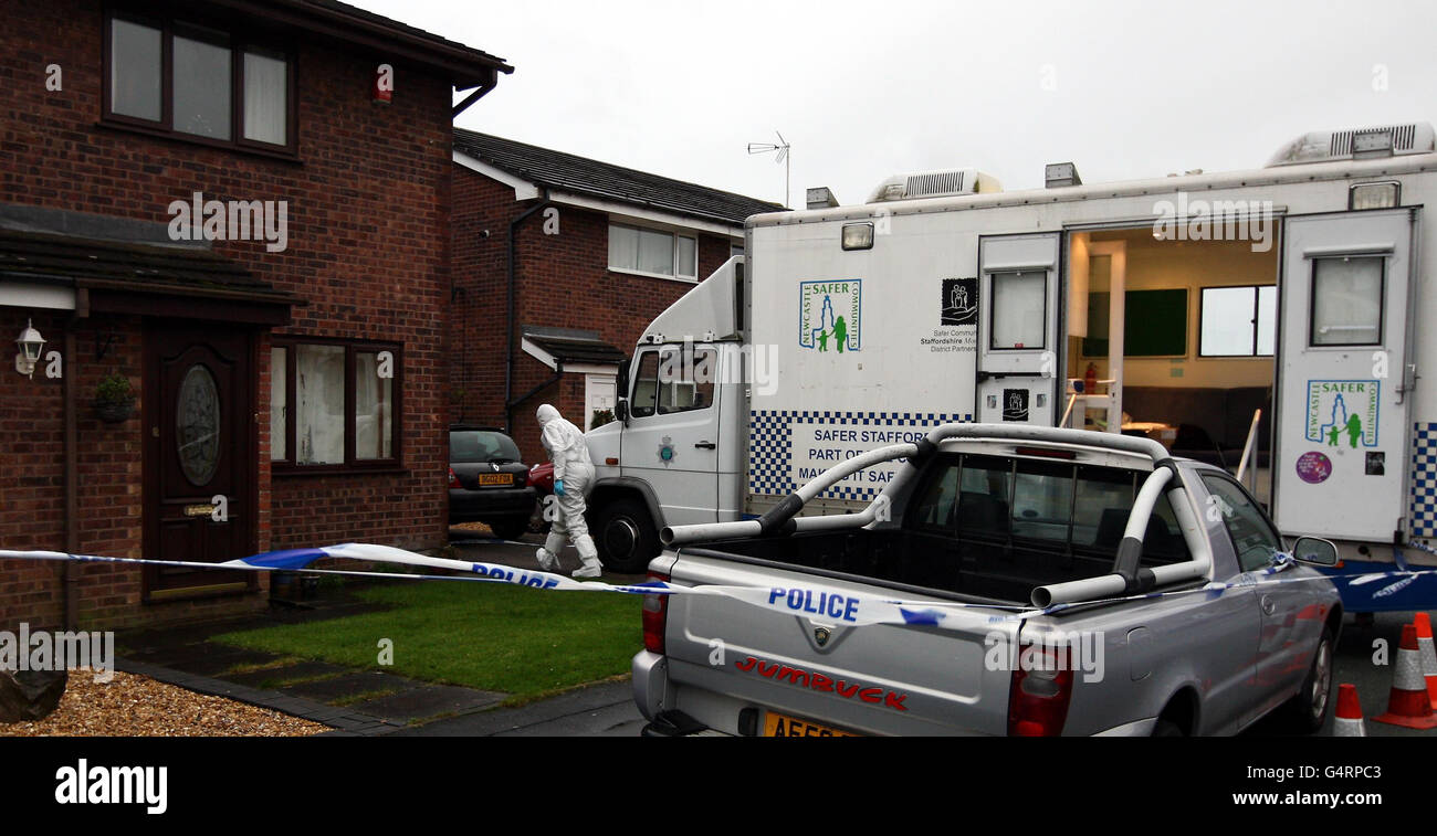Police forensics officer house on ness grove in cheadle hires stock