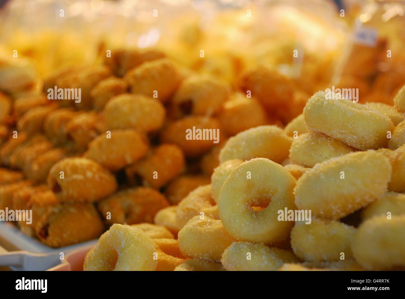 Delicious fried thai dessert, market stall in Bangkok, Thailand Stock