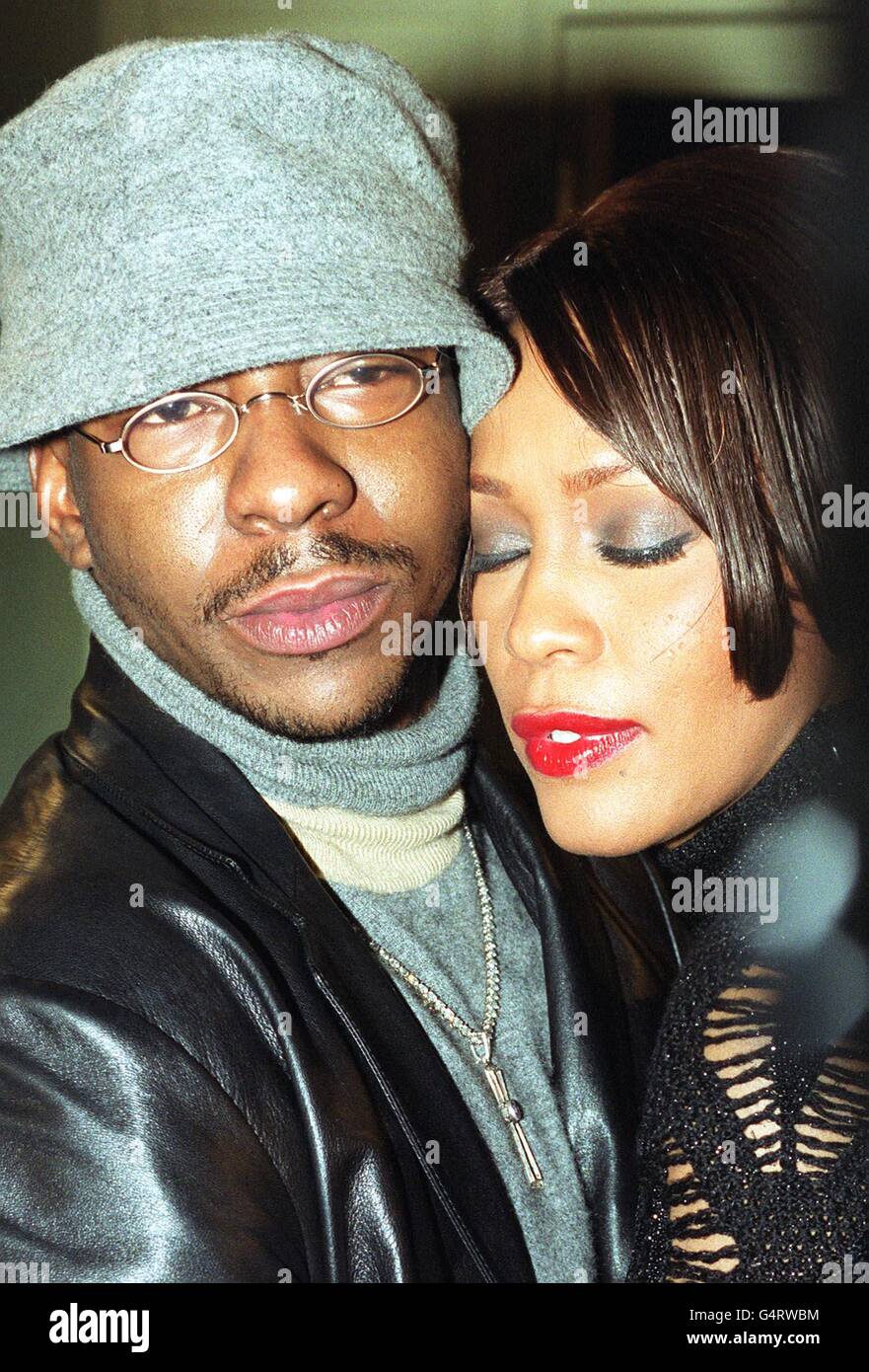 Houston Rnb Singer American Singer Whitney Houston And Her Husband High Resolution Stock ...