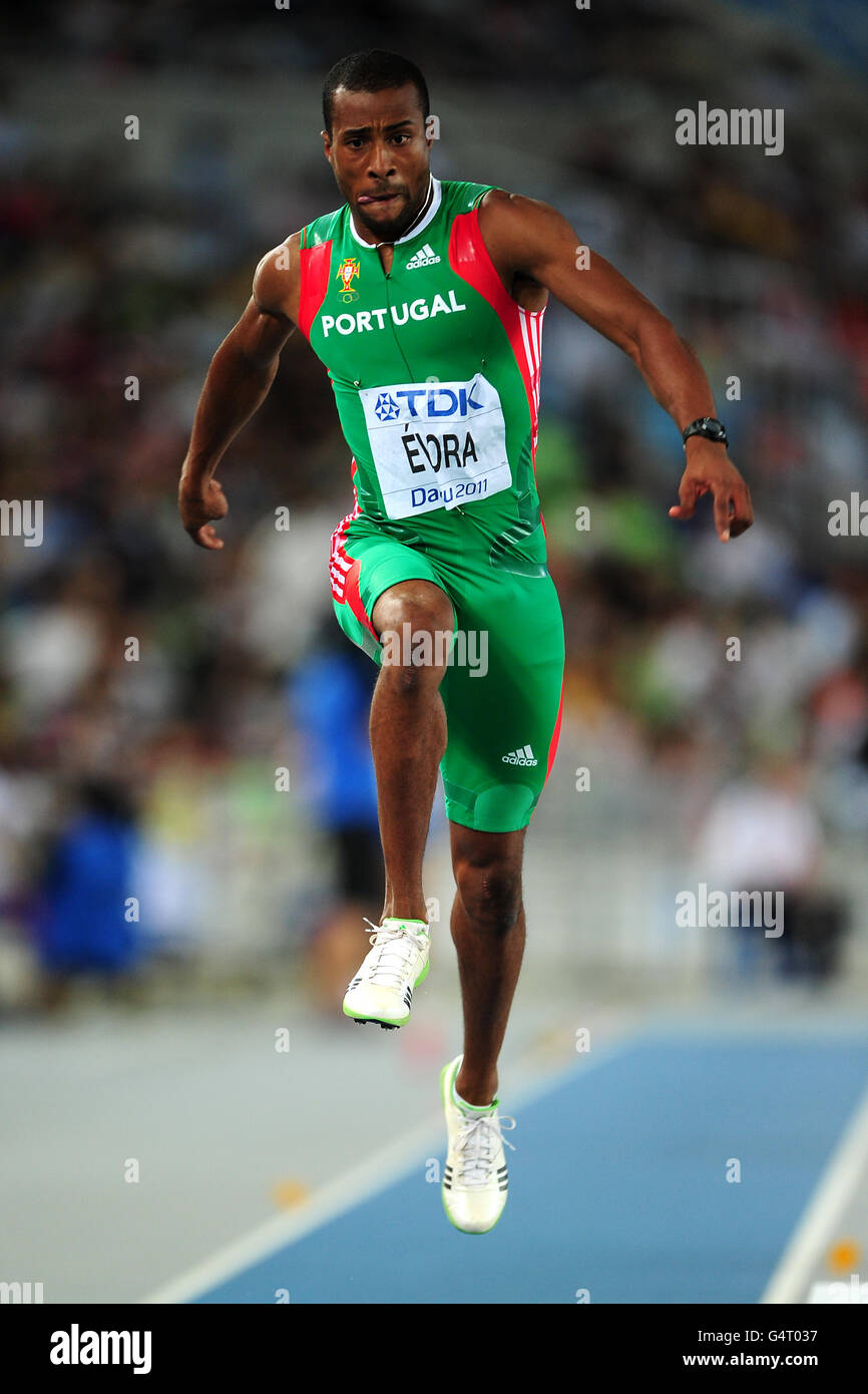 Portugals nelson evora during the mens triple jump final hires stock