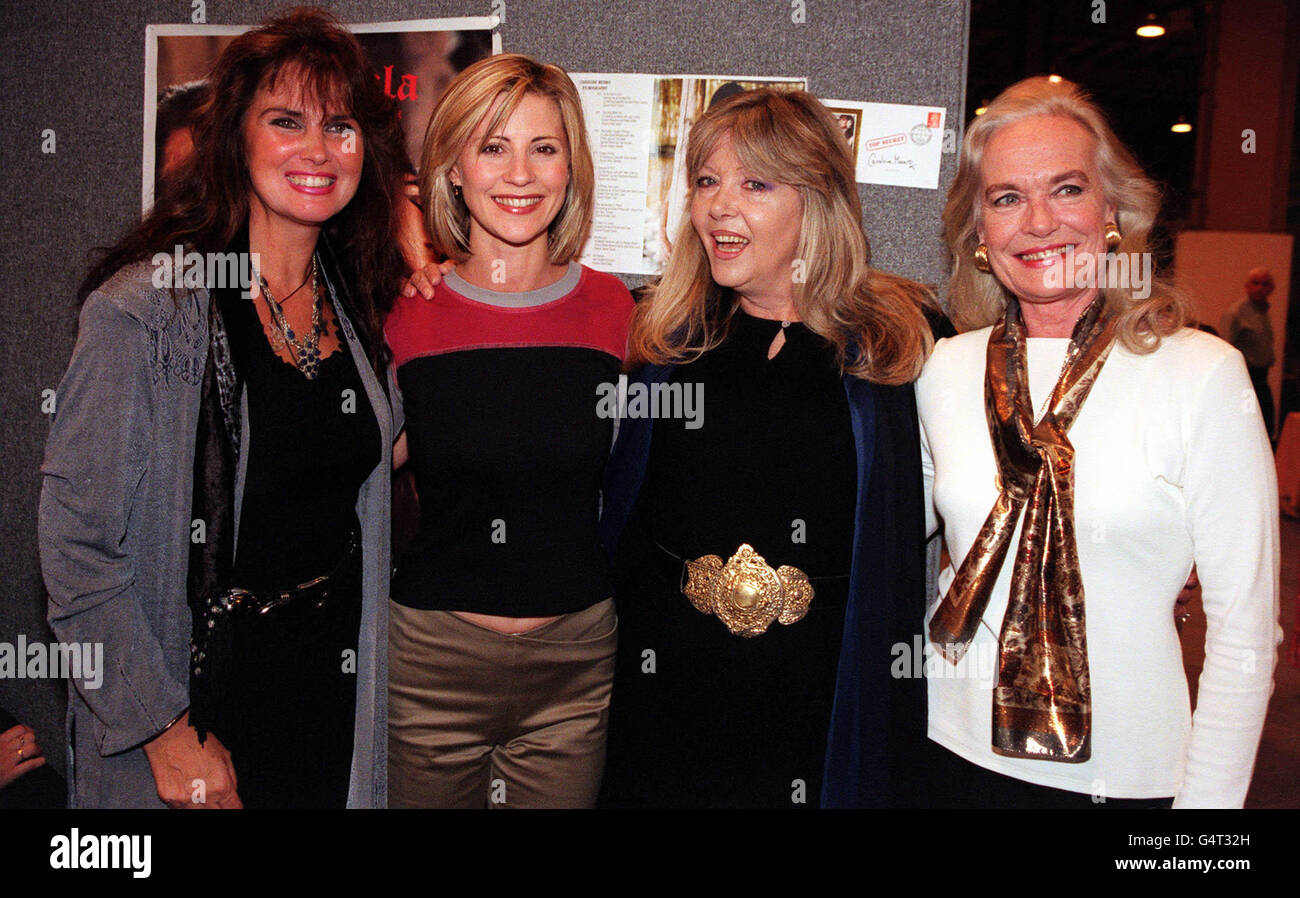 (Left -right) Former Bond Girl and Hammer Horror star Caroline Munro with Julia Carling, Hammer Girl Ingrid Pitt and former Bond Girl Shirley Eaton at the opening of Collect '99 at Wembley Exhibition Centre in London. * Collect '99 is an exhibition with items ranging from models to stamps, to autographs and TV and Film memorabilia. Stock Photo