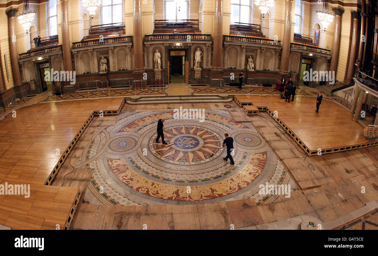 St George's Hall Minton tiled floor Stock Photo