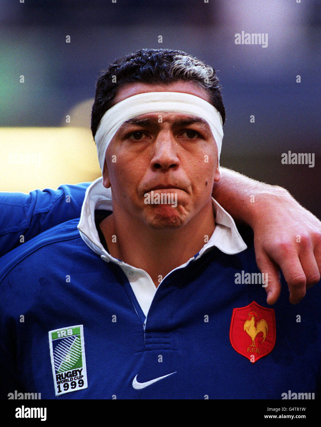 FRENCH WORLD CUP TEAM. Second Row Abdelatif Benazzi of the France Rugby World Cup team. Stock Photo