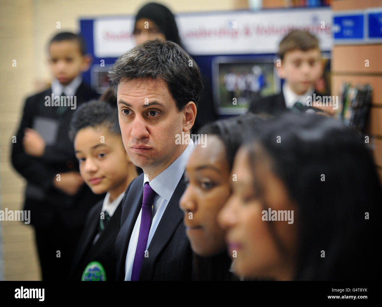 Miliband speech Stock Photo