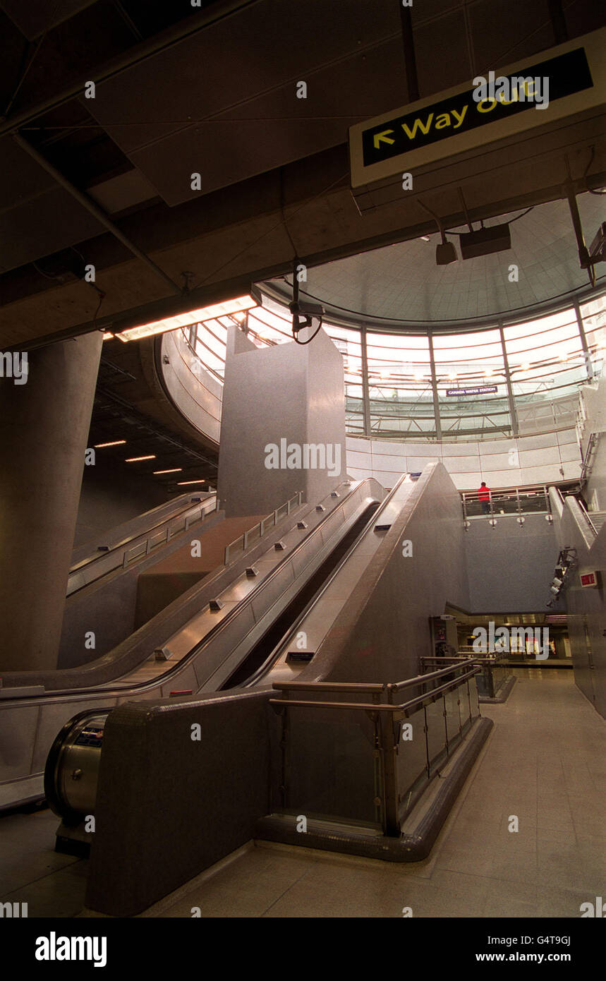 Escalators at Canada Water tube station, designed by JLE Architects and