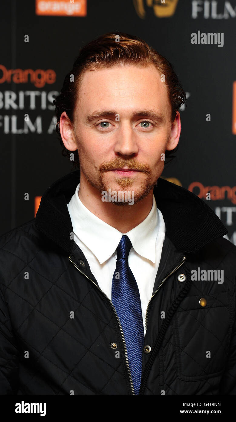 Tom Hiddleston, nominee for the Orange Wednesday Rising Star BAFTA Award in London. Stock Photo
