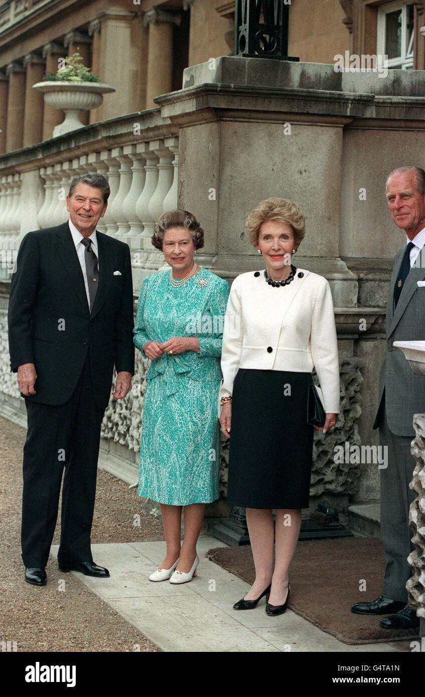 Investitures and Awards - Ronald Reagan Honorary Knighthood - Buckingham Palace, London Stock Photo