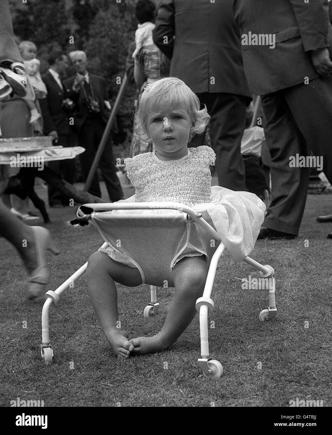 Phillipa Bradbourne, a Thalidomide baby born without arms at a party given at Hamilton Terrace, London to mark the first anniversary of Lady Hoare Thalidomide Appeal. Stock Photo