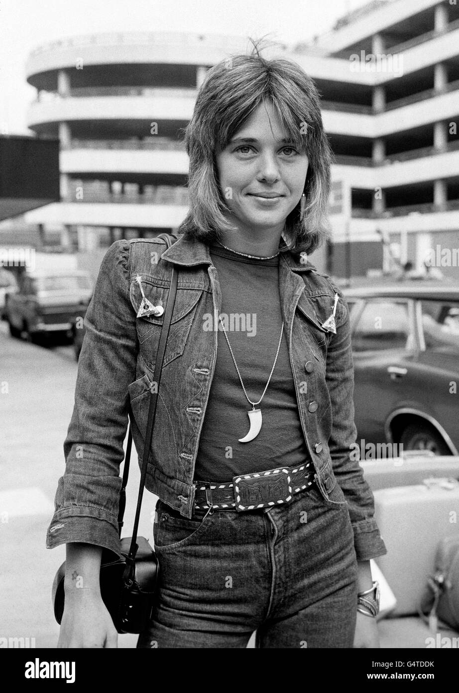 Singer Suzi Quatro - Heathrow Airport - London Stock Photo