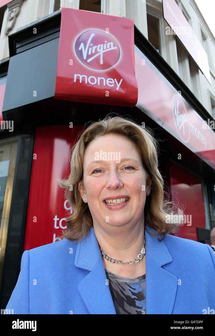 Jayne-Anne Gadhia, Chief Executive officer at Virgin Money at the New Virgin Money branch, at the former Northern Rock Branch on Northumberland Street in Newcastle. Stock Photo