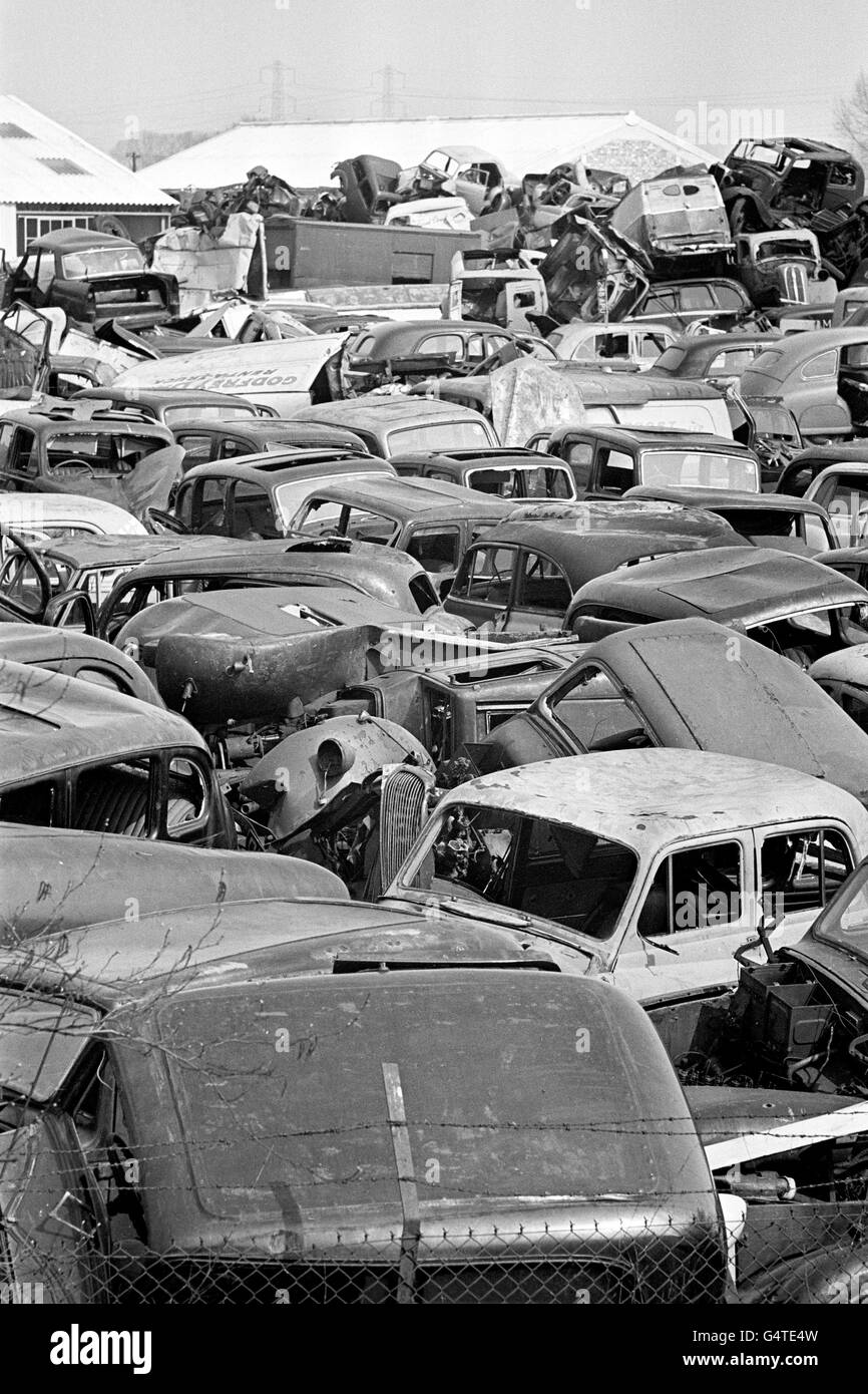 Motoring Scrapped Cars Feature Waltham Cross, Hertfordshire Stock Photo Alamy
