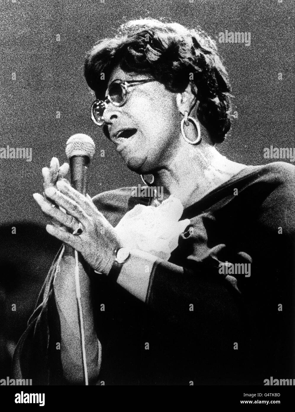 Ella Fitzgerald in concert during Pablo Jazz Festival in France. Stock Photo