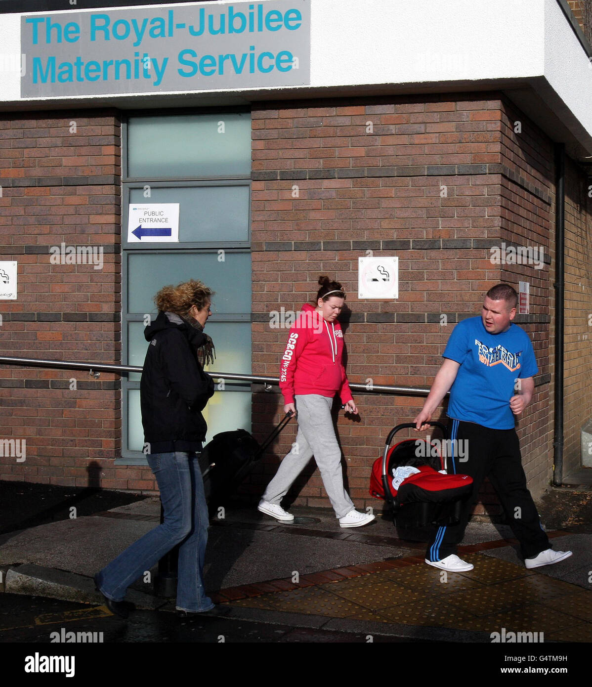 People (names not known) outside the Royal Maternity Hospital, Belfast