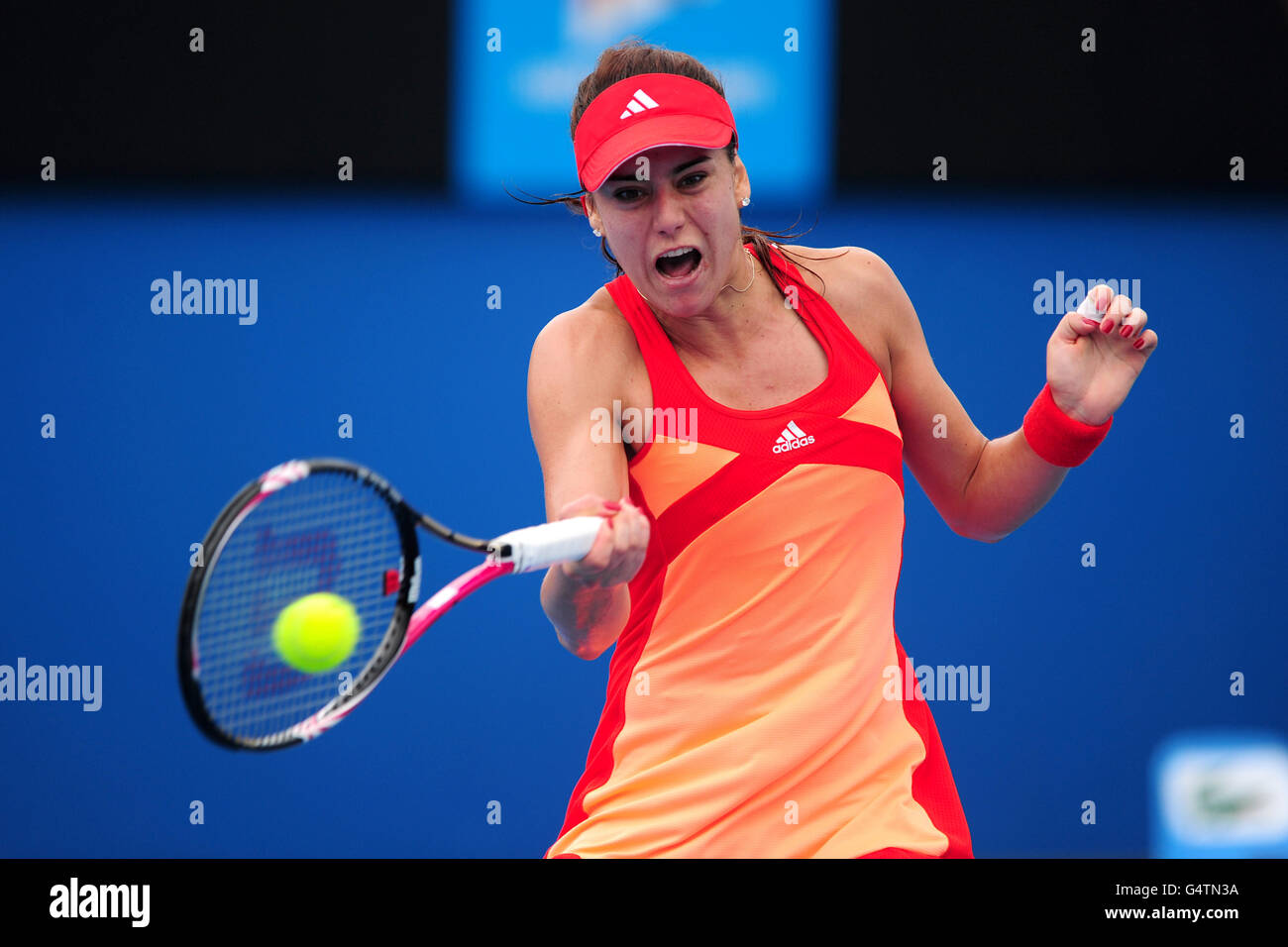 Romanias sorana cirstea in action against italys sara errani hi-res ...