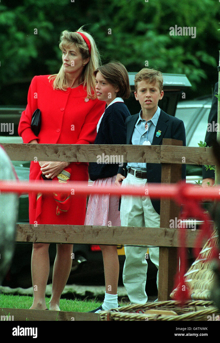 Lady Romsey with her two children, Alexandra and Nicholas Knatchbull