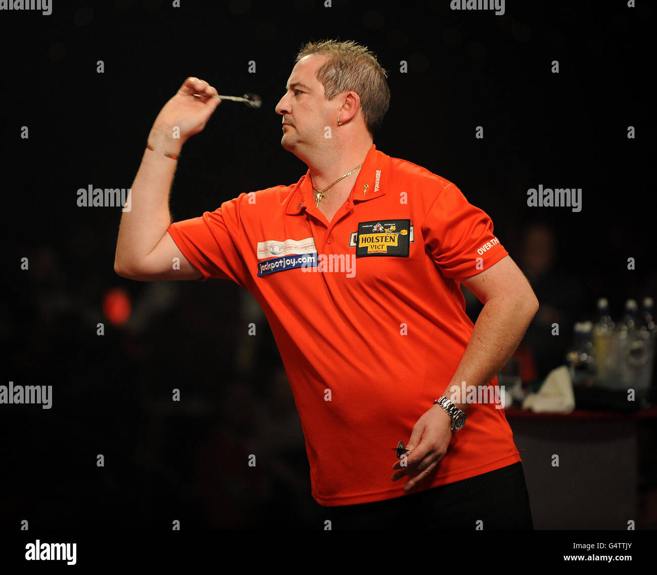 England's Dean Winstanley action during the second during the BDO World Professional Darts the Lakeside Complex, Surrey Stock Photo - Alamy