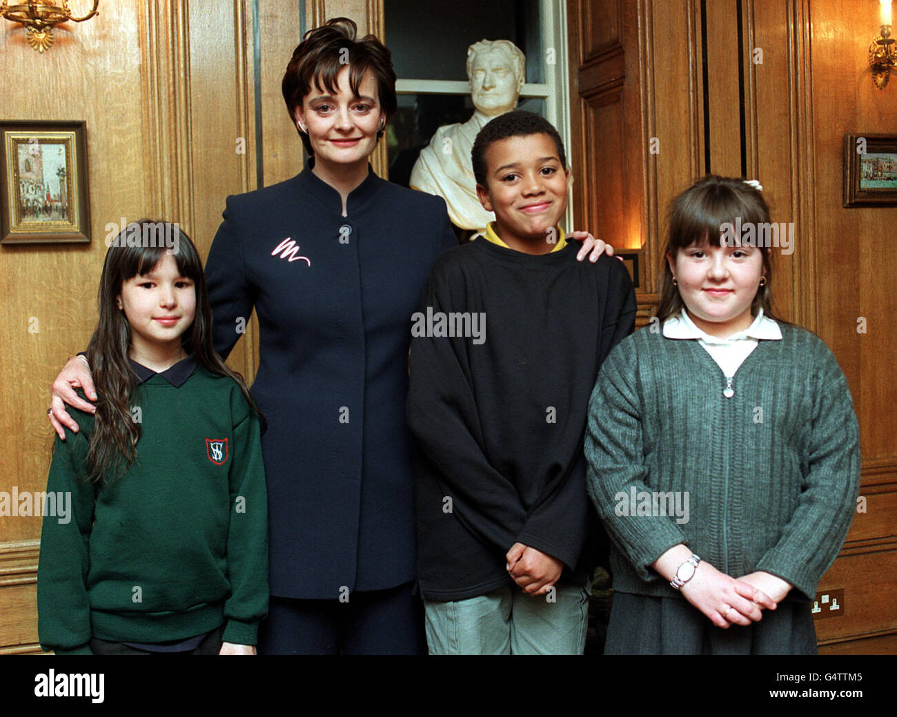 From left to right; Miss Phoebe Thacker, Cherie Blair, Mr Sebastian Rey ...