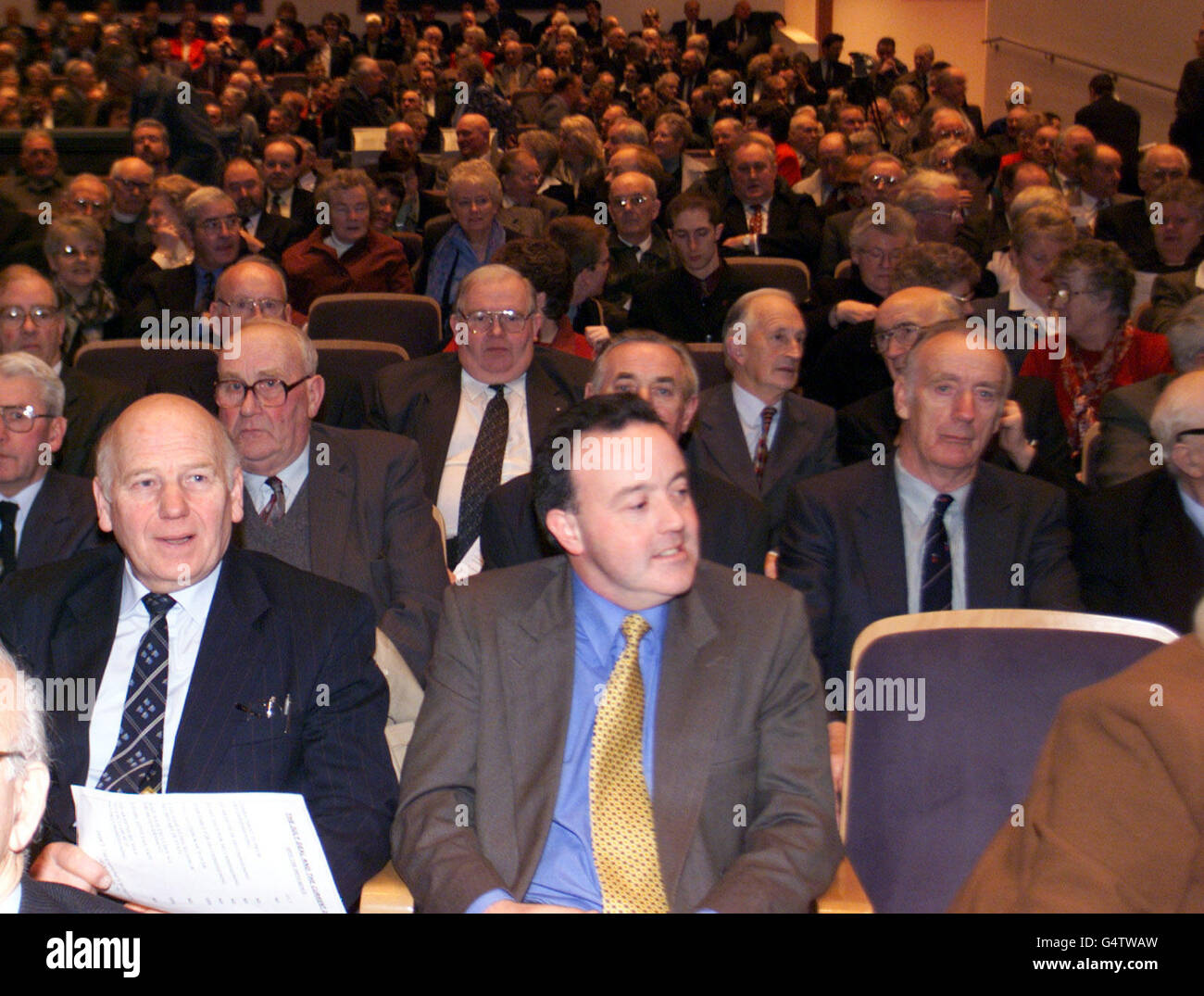 Delegates at the Waterfront Hall in Belfast. Mr Trimble is trying to ...