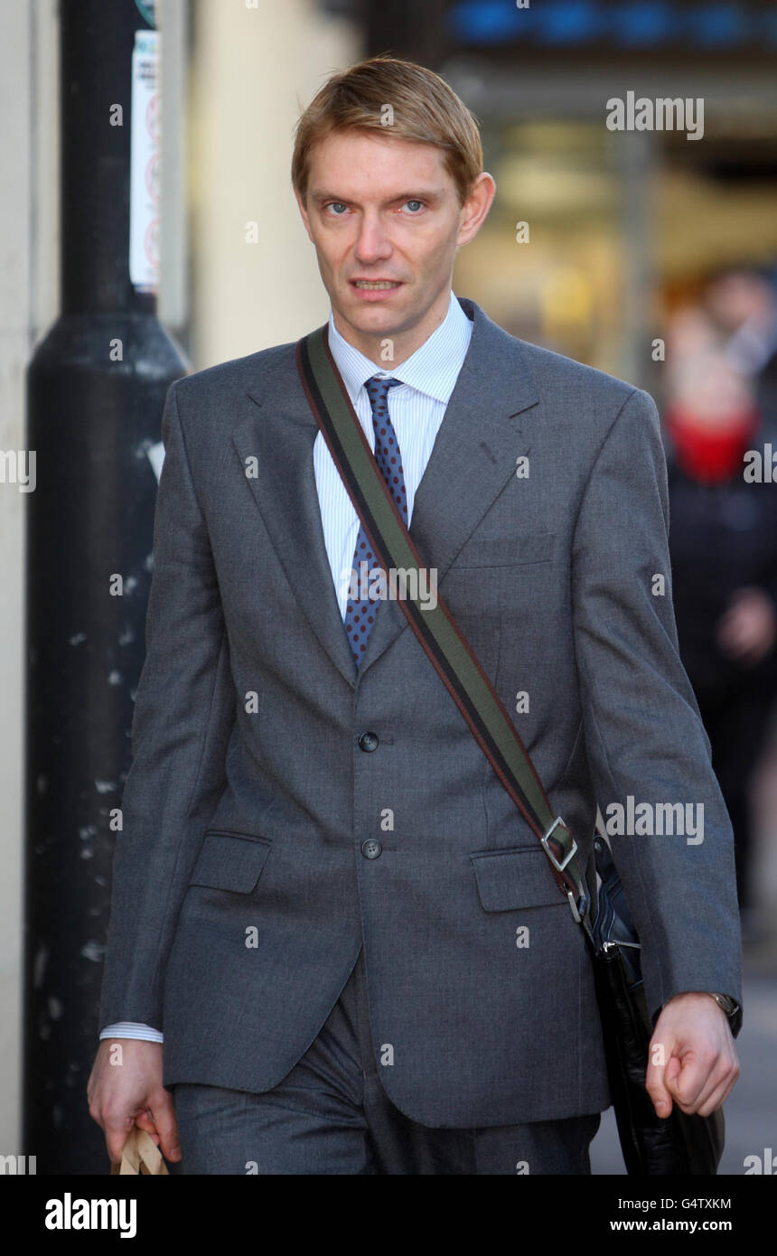 The Honourable James Murray, 41, the son of the Earl of Mansfield, arrives back at Oxford Crown Court after lunch where he is accused of raping a 16-year-old girl. Stock Photo