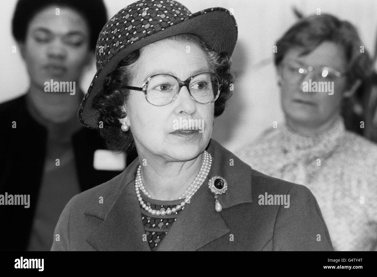 Queen Elizabeth II at the Industrial Society in London where she presented the society with a Royal Charter. Stock Photo