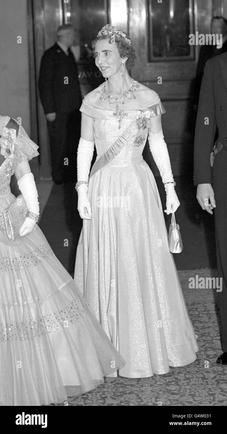 Queen Ingrid of Denmark at a Government reception in Lancaster House, St. James's, London. The reception was the last function to be attended by King Frederik and Queen Ingrid during their State visit to Britain. Stock Photo