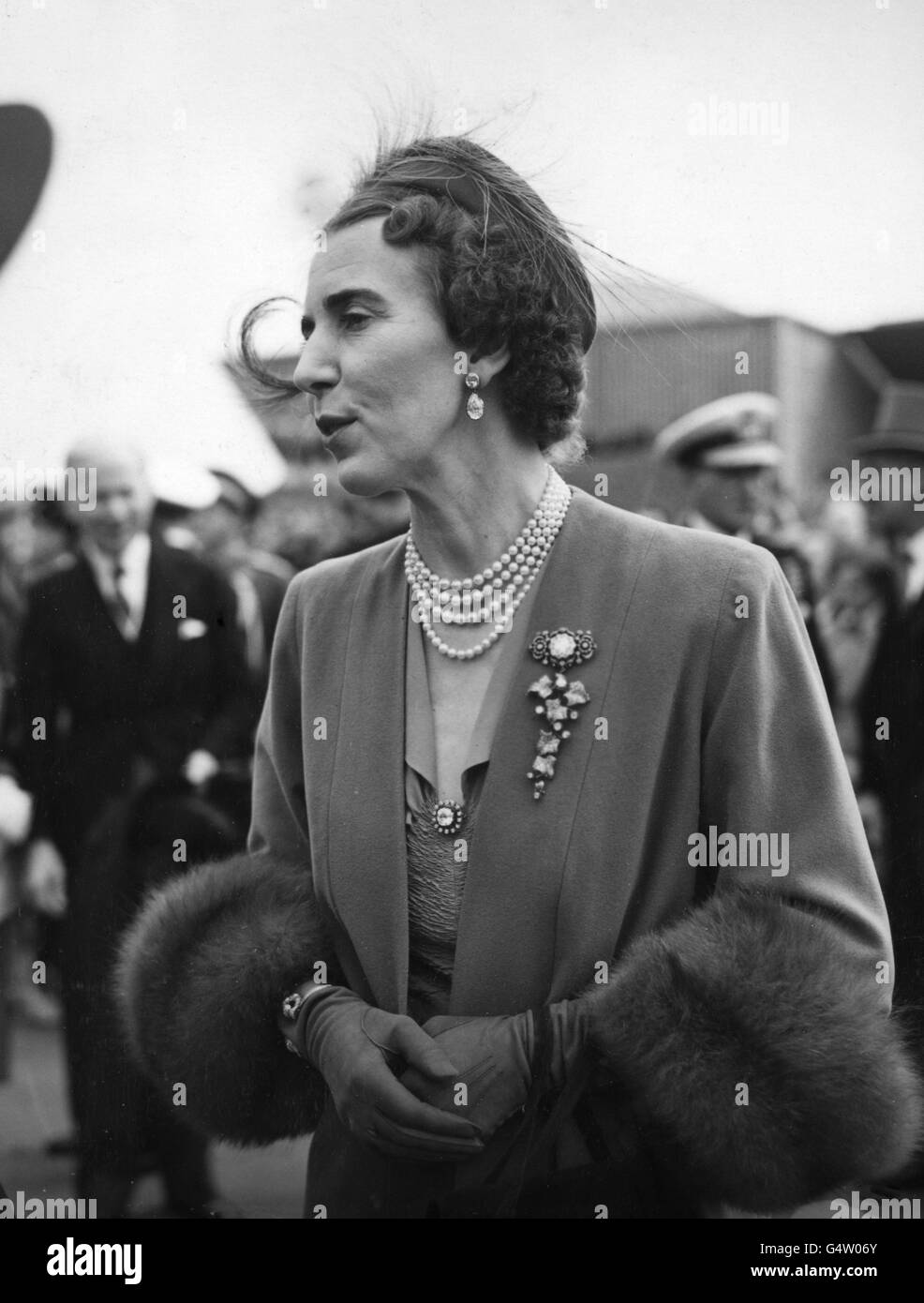 Queen Ingrid of Denmark during her visit with King Frederik to the South Bank Exhibition - centre-piece of the Festival of Britain. The King and Queen are on a four day state visit to London Stock Photo