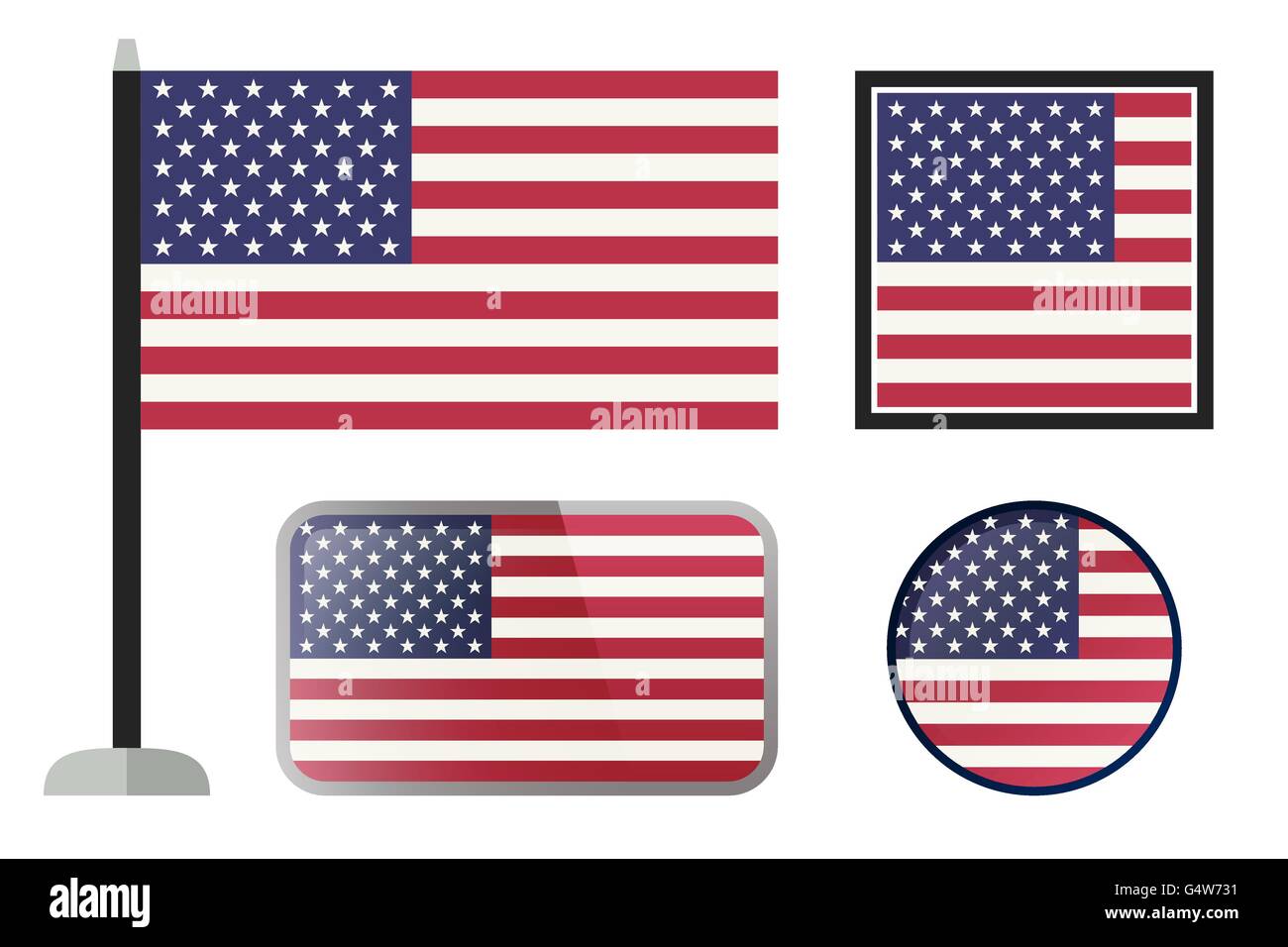 American Flag Icons Stock Vector Image Art Alamy