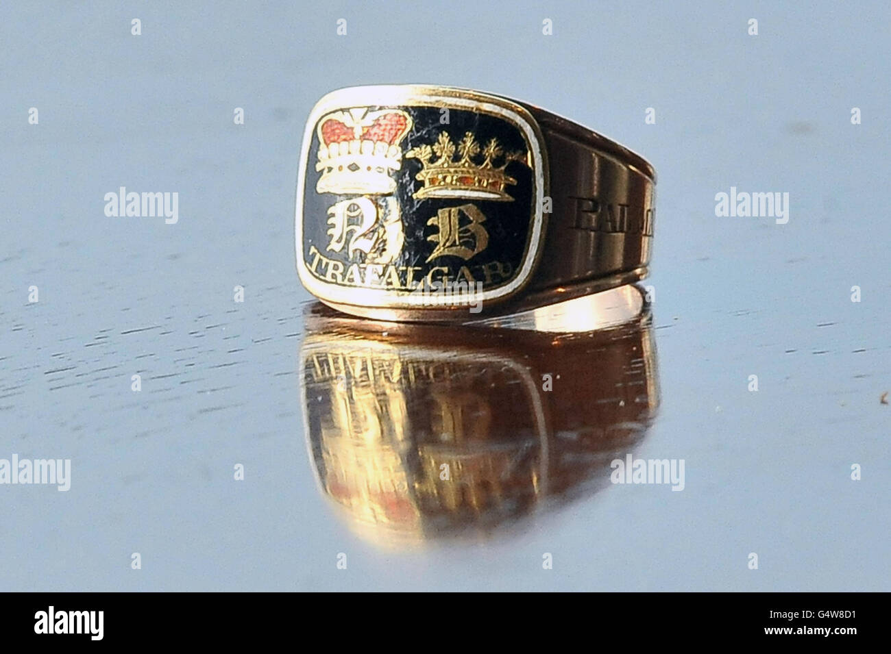A Nelson mourning ring, one of 500 made to commemorate the death of Admiral Lord Nelson, which forms part of a Bonham's Annual Gentleman's Library sale, on Wednesday January 18th. Stock Photo