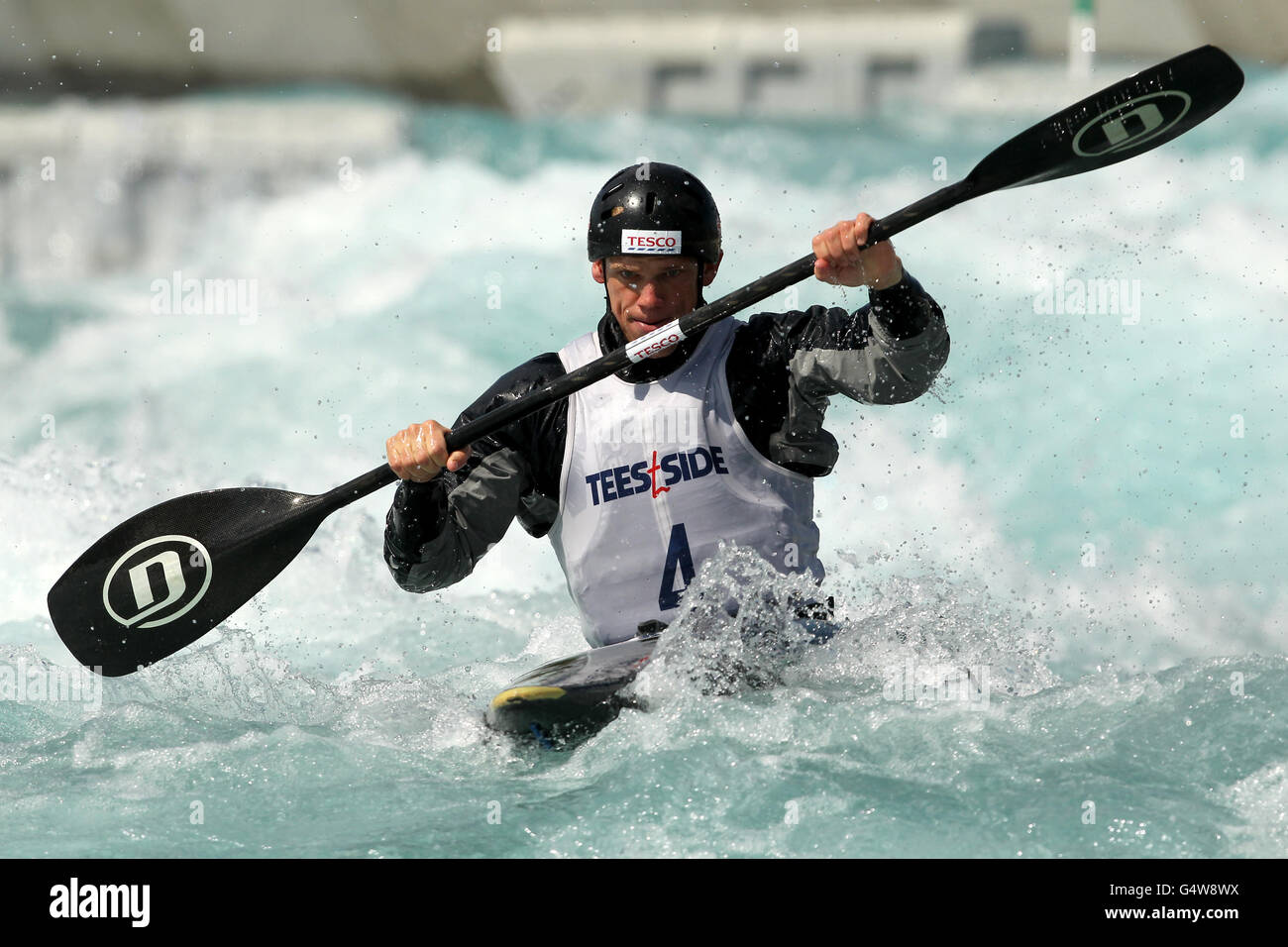 Canoeing - Team GB Slalom Selection - Lee Valley White Water Park. Great Britain's Huw Swetnam Stock Photo